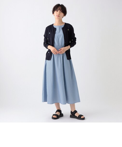 バンセルクールストライプシャーリングワンピース