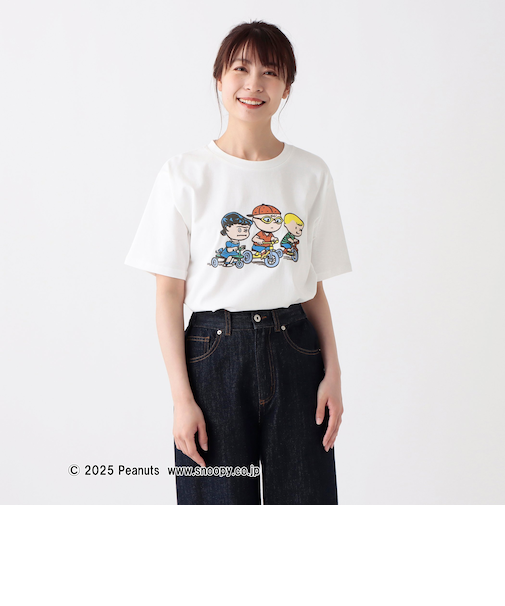 プリントTシャツ/三輪車/PEANUTS