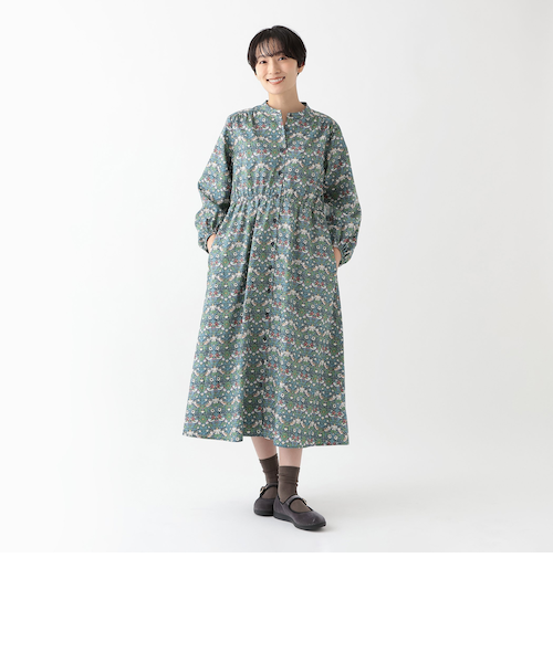 アフタヌーンティー　リバティ 半袖 ワンピース MR　綿麻 シャツワンピース/リバティプリント｜アフタヌーンティー