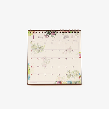 フラワー卓上水彩カレンダー