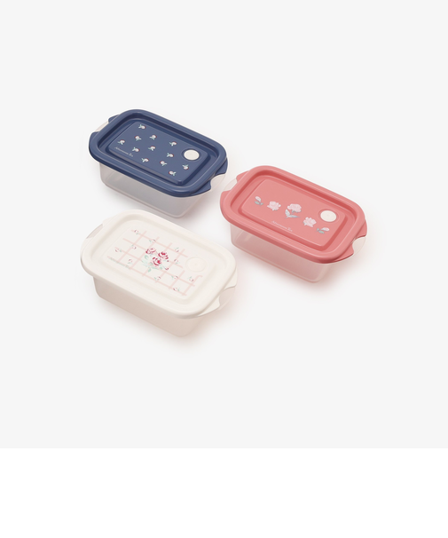 クラシックローズ抗菌保存容器3個セット