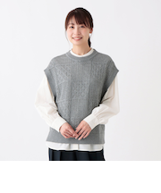 コットン透かし編みベスト