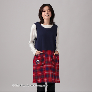タータンチェック柄あったかチュニックエプロン/PEANUTS/Afternoon Tea Original Tartans