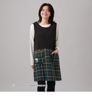 タータンチェック柄あったかチュニックエプロン/PEANUTS/Afternoon Tea Original Tartans