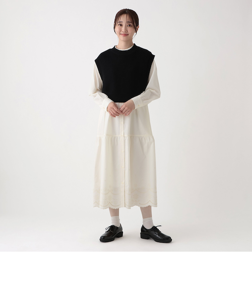 【美品✨】エディフィス　セットアップ　＆　同色刺繍ベスト　3ピース WEB＆一部店舗限定】CINDY / ラップドレス （ロング・マキシ丈