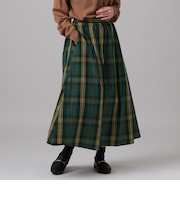タータンチェック柄タックスカート/Afternoon Tea Original Tartans