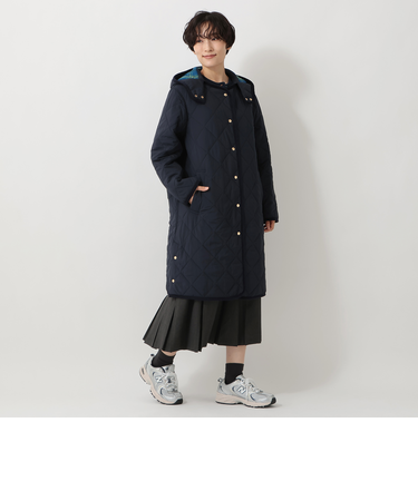 タータンチェック柄フード付きキルトロングコート/Afternoon Tea Original Tartans
