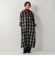 オンブレチェックシャツワンピース