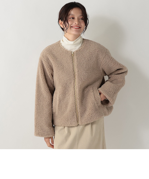 ボアノーカラージャケット