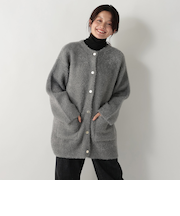 シャギーニットノーカラーコート