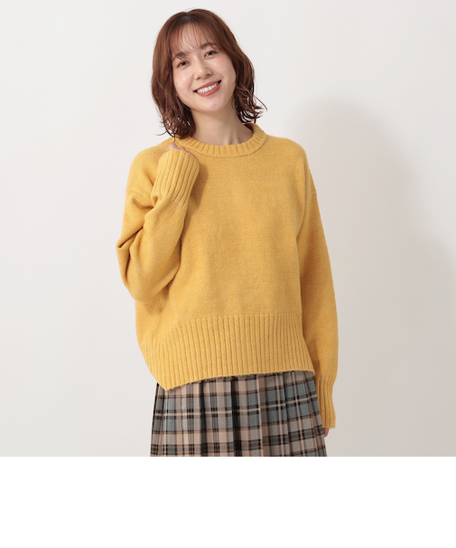 ふわもちニットクルーネックプルオーバー