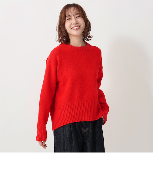 ふわもちニットクルーネックプルオーバー