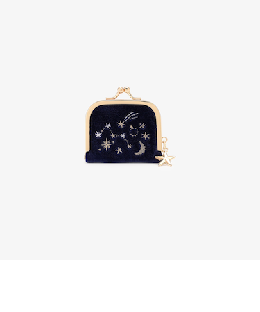 ベロア天体モチーフがま口ジュエリーケース