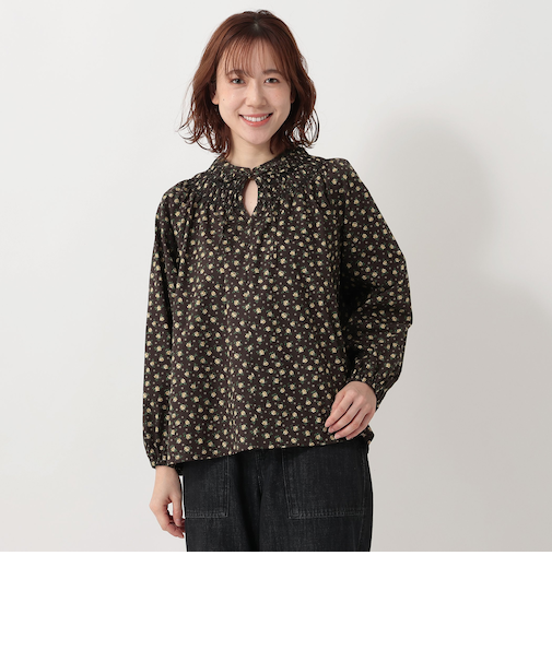 シャーリングブラウス/リバティプリント