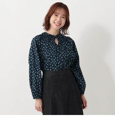 シャーリングブラウス/リバティプリント