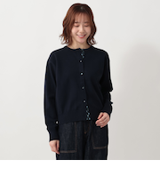 くるみボタンカーディガン/リバティプリント