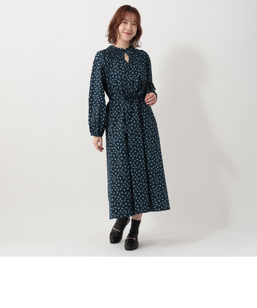 シャーリングワンピース/リバティプリント