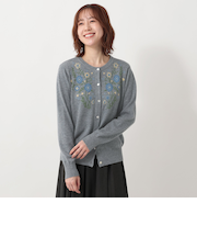 フラワージャカードカーディガン