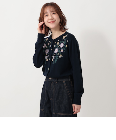 フラワージャカードカーディガン