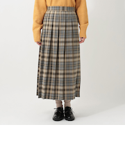 チェックワイドプリーツスカート