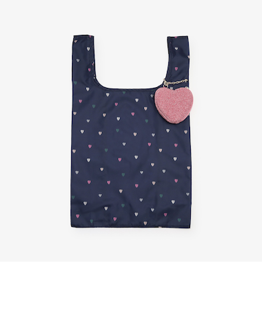 ハートポーチ付きショッピングバッグ