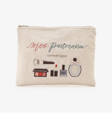 刺繍フラットポーチM