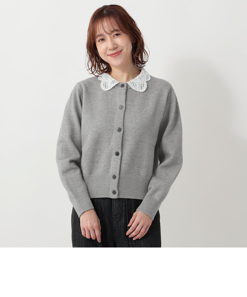 レース襟付きカーディガン｜アフタヌーンティー・リビングの通販