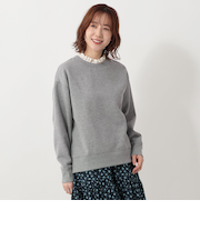 フリルカラースウェットプルオーバー