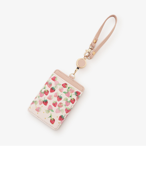 ストロベリーコードリール付きパスケース