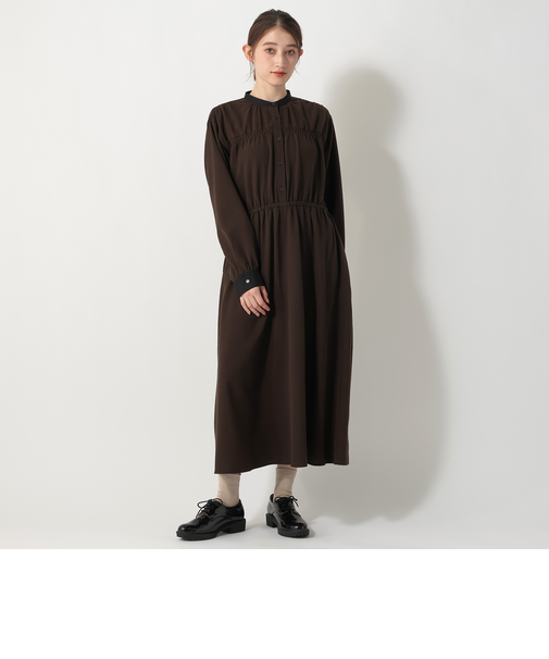 チェックシャーリングワンピース