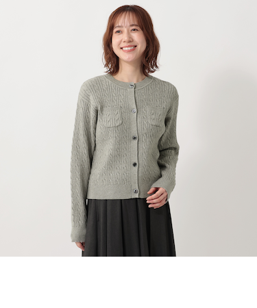 ミニケーブルニットカーディガン