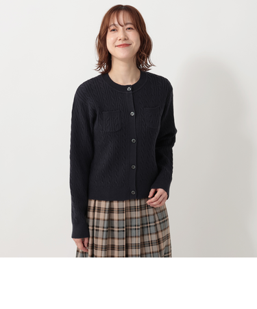 ミニケーブルニットカーディガン
