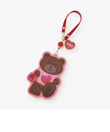 コードリール付きパスケース/KITKAT ハートフルベアー