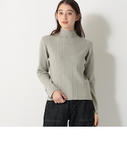 モックネックリブプルオーバー