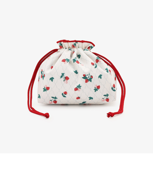ストロベリー抗菌保冷巾着ランチバッグ