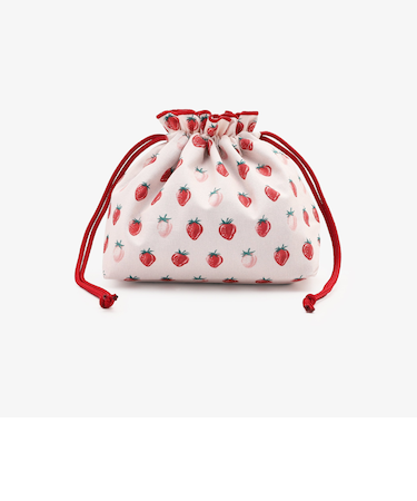 ストロベリー抗菌保冷巾着ランチバッグ
