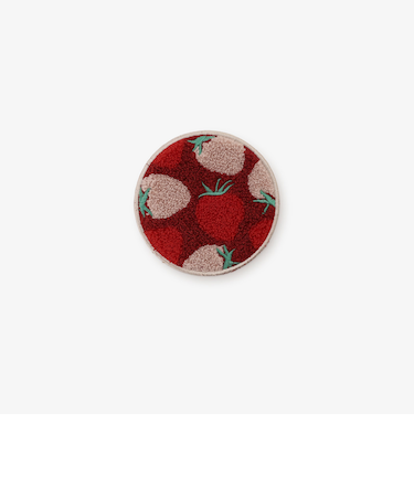 ストロベリーサガラ刺繍コースター