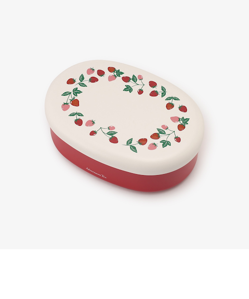 山中塗ストロベリー抗菌小判型ランチボックス