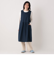 ヘリンボーンバックVネックエプロン