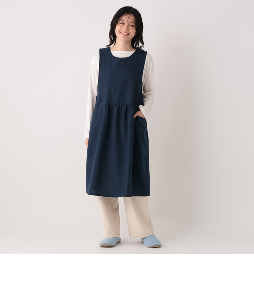 ヘリンボーンバックVネックエプロン