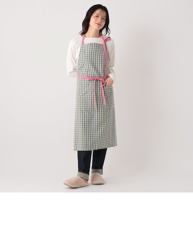 ギンガムチェックエプロン