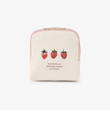 ストロベリーラウンドフォルドポーチ