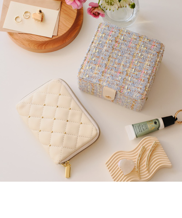 ツイードジュエリーボックスL