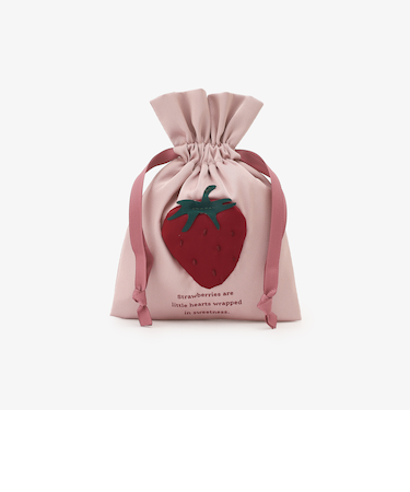 ストロベリー巾着ポーチ