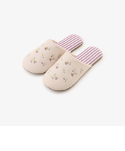 パンジー刺繍ルームシューズ