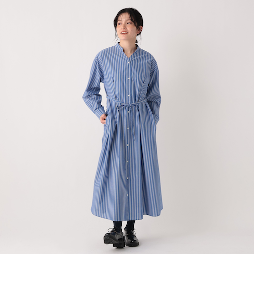 ストライプブロードスキッパーワンピース