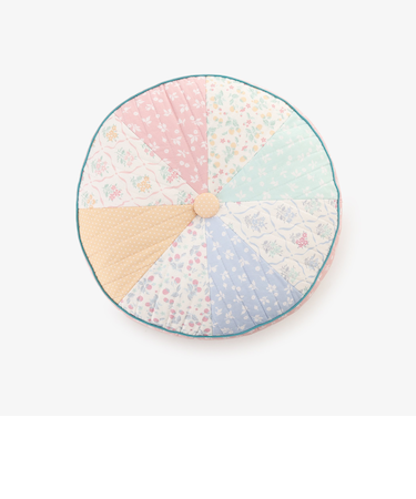 フラワーウォッシャブルキルトラウンドクッション