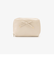 フェイクレザーリボンスクエアポーチ