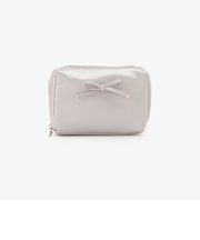 フェイクレザーリボンスクエアポーチ