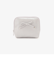 フェイクレザーリボンティッシュケースポーチ